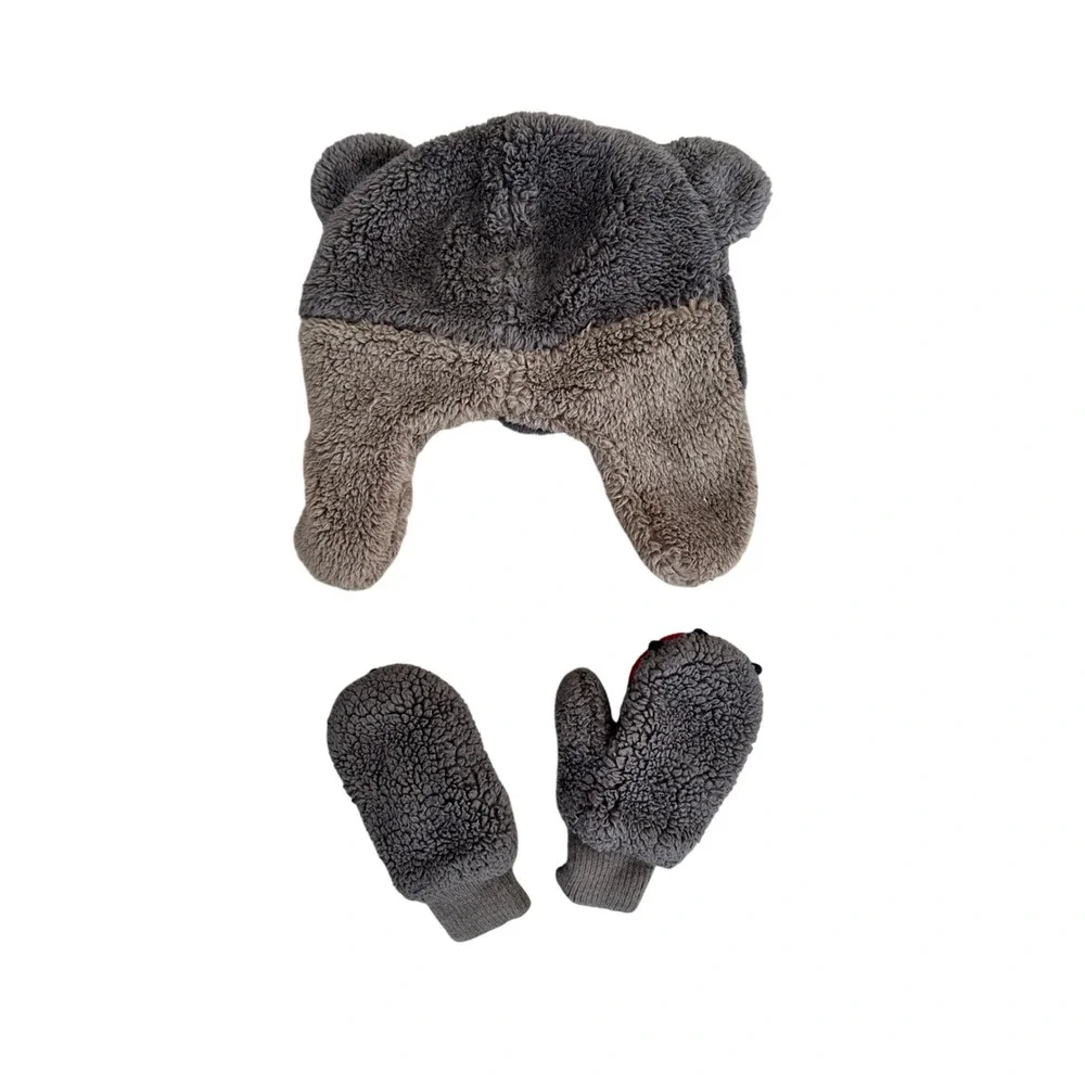 Baby Gap Bear Hat and Mittens‎ Set Toddler Size XS/S
